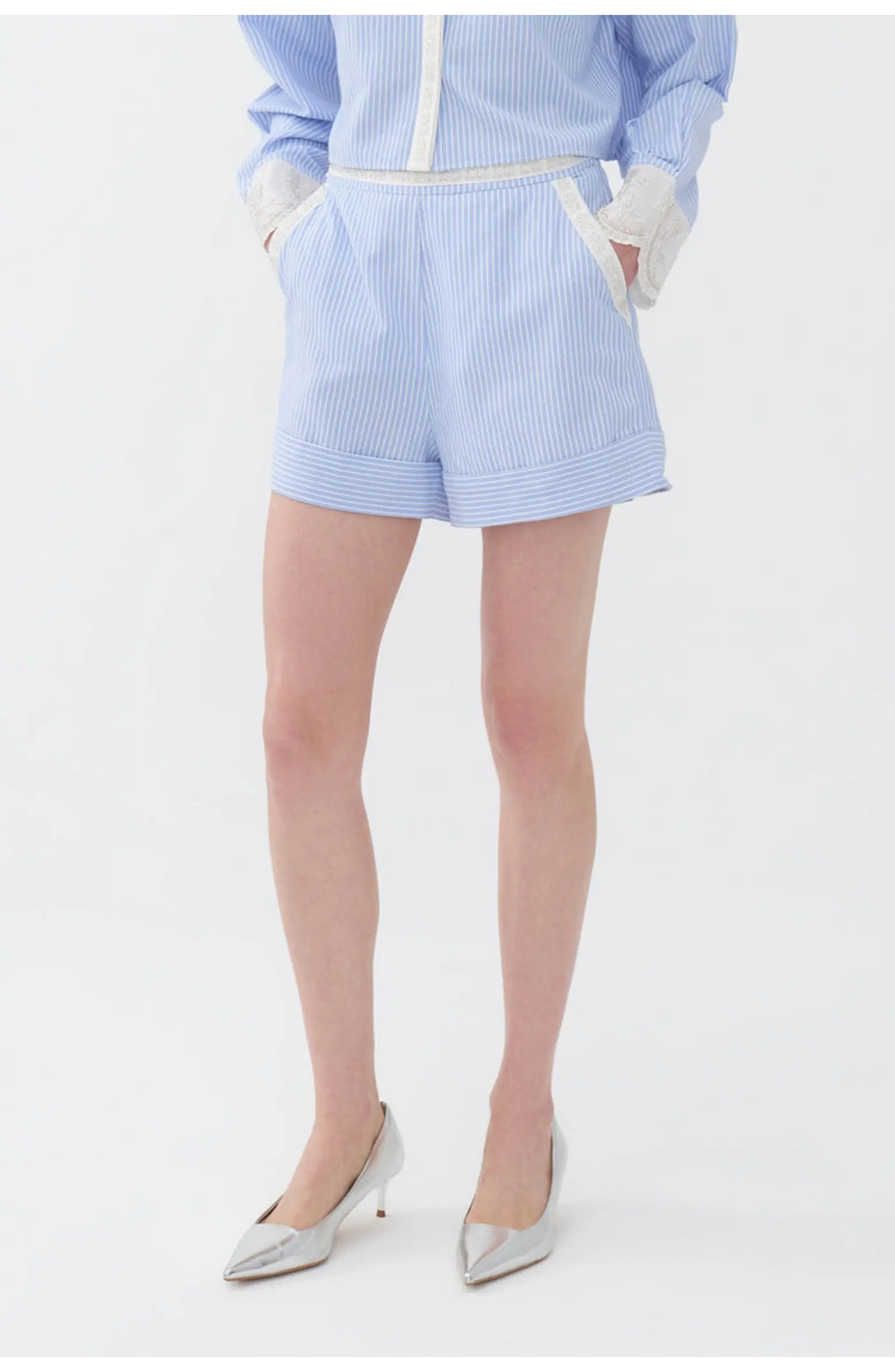 Nocturne High Waisted Striped Mini Shorts | Nordstrom | Nordstrom