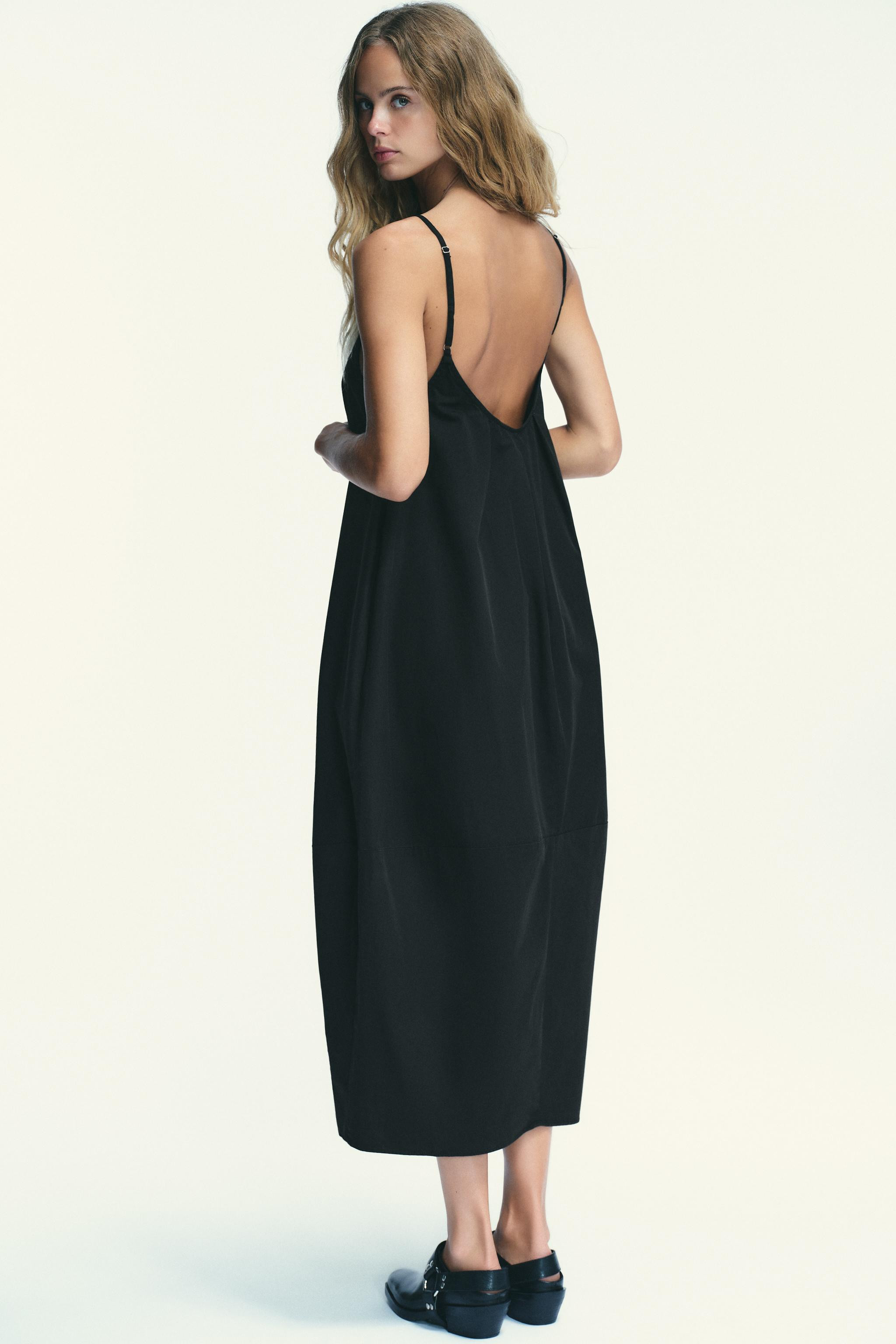 MIDI DRESS WITH BACK PLEAT | Zara US
