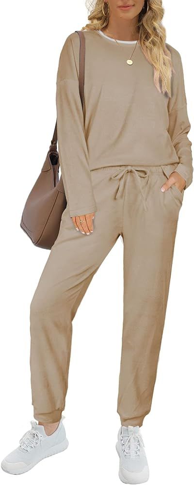 DOFAOO 2 Piece Outfits for Women Lounge Sets,Long Sleeve SweatSuit for Womens Casual Jogging Suit... | Amazon (US)