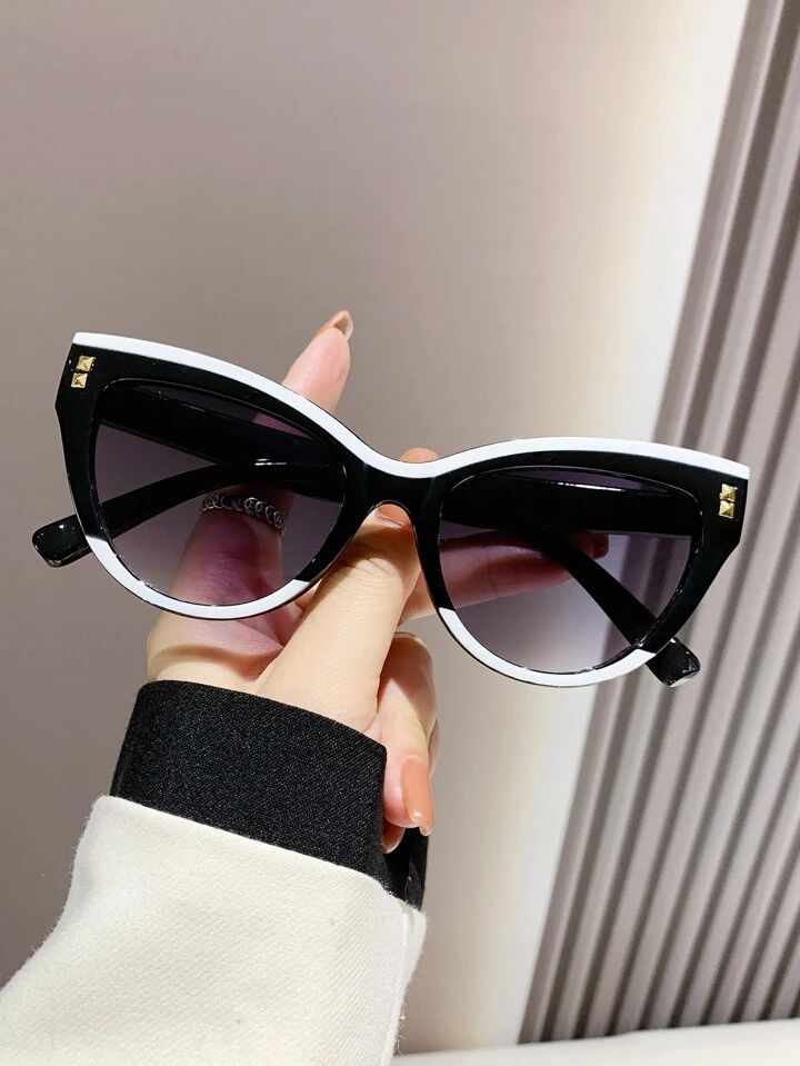 1pc Women's Plastic Cat Eye Frame Trendy Sunglasses | SHEIN
