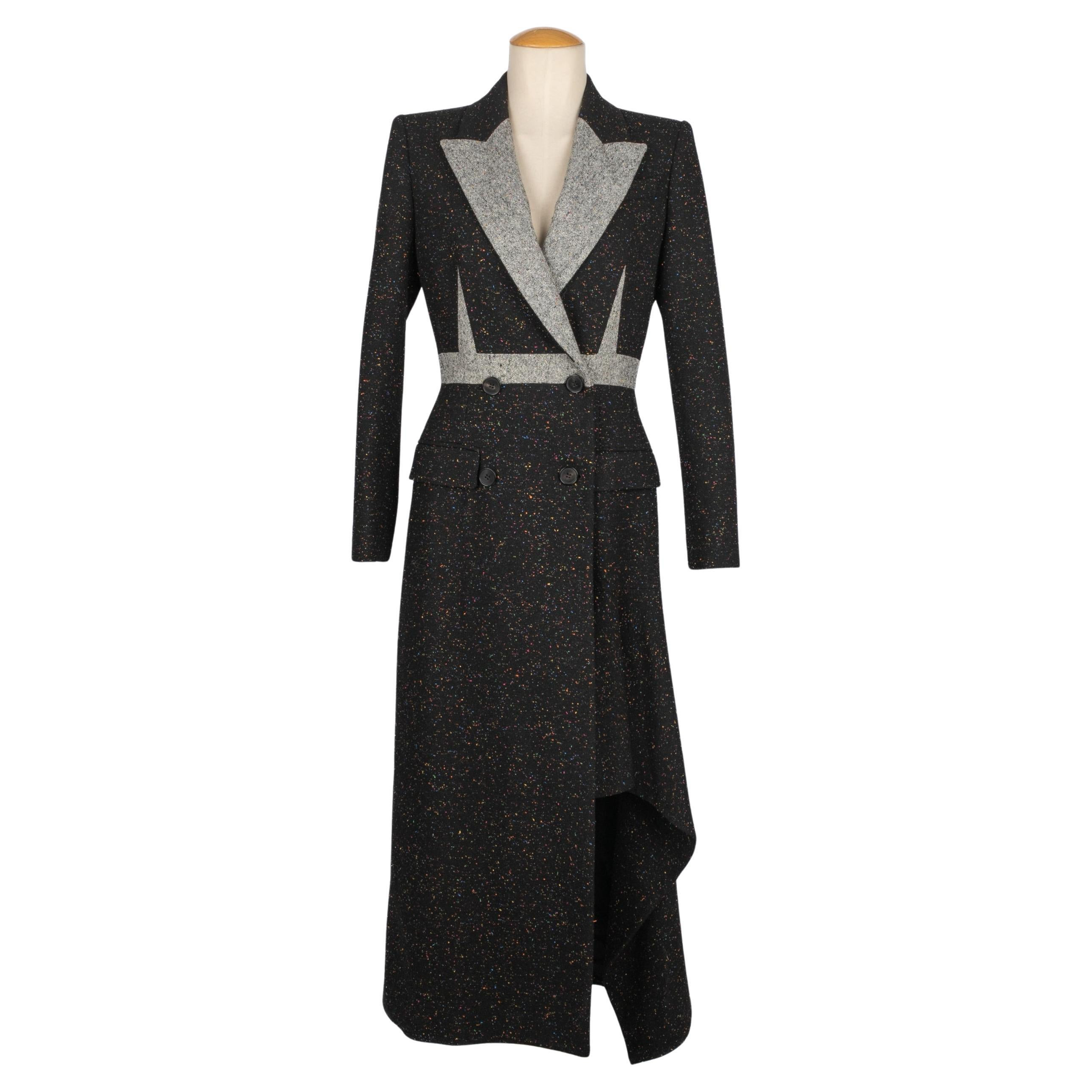 Alexander Mcqueen Coat in Black and Multicolored Blended Wool, 2020 | 1stDibs