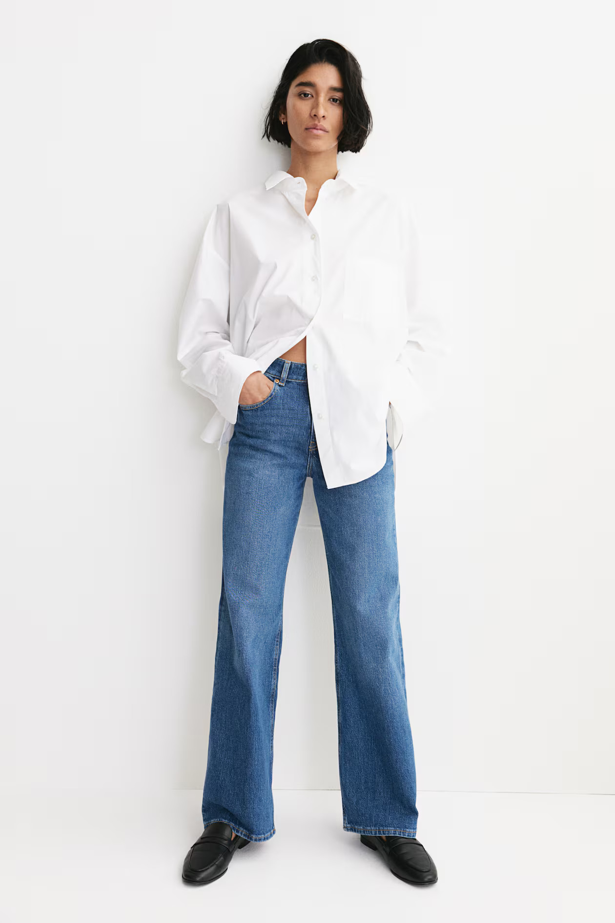 Wide High Jeans - Denim blue - Ladies | H&M GB | H&M (UK, MY, IN, SG, PH, TW, HK)