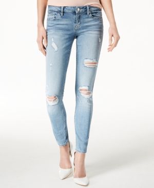 Guess Low-Rise Distressed Skinny Jeans | Macys (US)