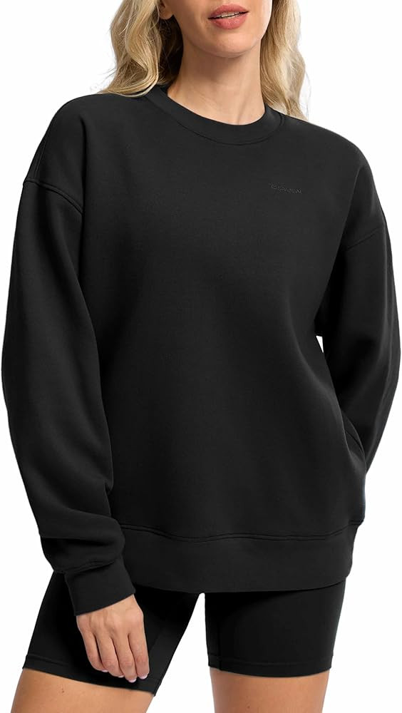 G Gradual Women's Crewneck Sweatshirts Oversized Cotton-blend Fleece Pullover Sweatshirt for Wome... | Amazon (US)
