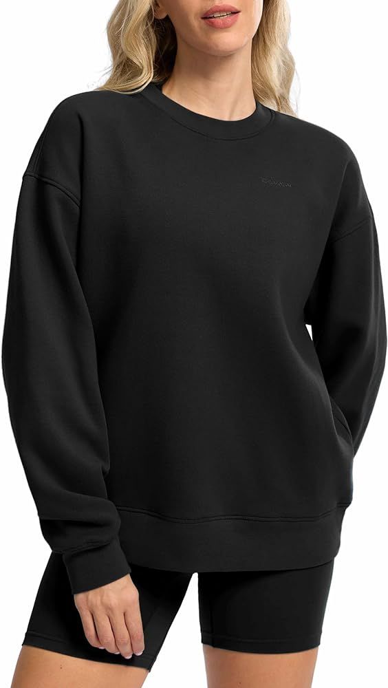 G Gradual Women's Crewneck Sweatshirts Oversized Cotton-blend Fleece Pullover Sweatshirt for Wome... | Amazon (US)