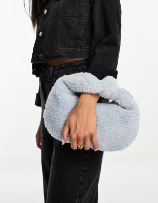 Glamorous borg mini grab bag in blue | ASOS (Global)