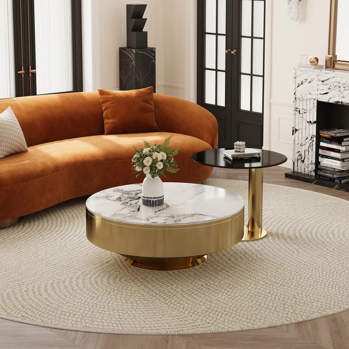 Modern elevate your home with a gorgeous 35” Round Metal and Sintered Stone Coffee Table Set with Matching Side Table. This decadent and unique coffee table is ON SALE and under $800.

Keywords: Coffee table, modern coffee table, stone coffee table, faux marble coffee table, woode coffee table, glass coffee table, round coffee table, round glass coffee table, living room, luxury living, home refresh, luxury coffee table, luxury furniture, gold coffee table, nesting coffee table, coffee table with LED lights 

#LTKSaleAlert #LTKSeasonal #LTKHome