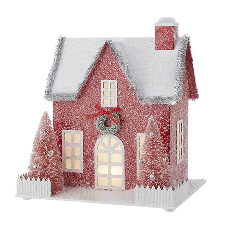 Raz Imports 2022 Collected Christmas 9.5" Red Lighted Paper House - Walmart.com | Walmart (US)
