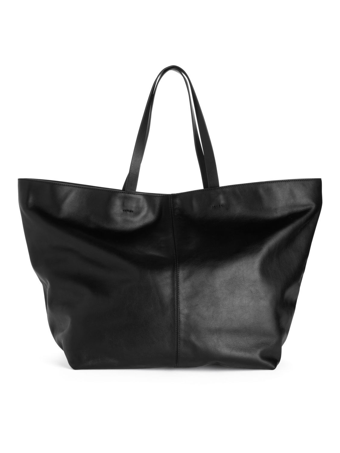 Leather Tote Bag - Black | ARKET (US&UK)