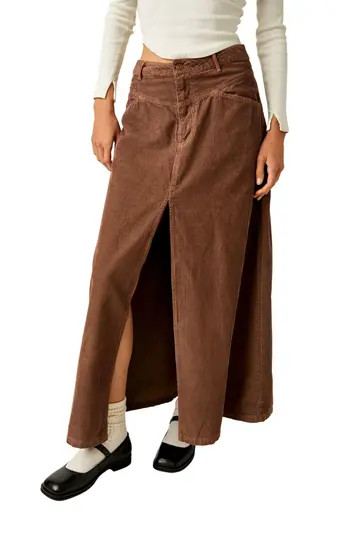 Free People As You Are Corduroy Maxi Skirt in Chocolate at Nordstrom Rack, Size 0 | Nordstrom Rack