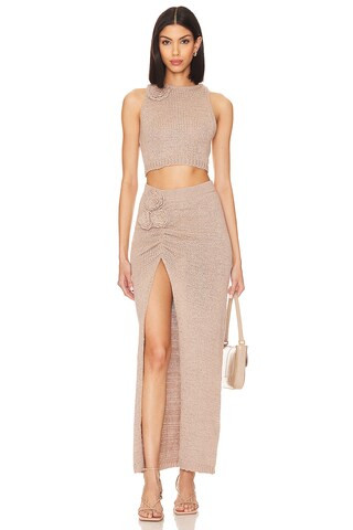 Lovers and Friends Joya Rosette Skirt in Beige from Revolve.com | Revolve Clothing (Global)