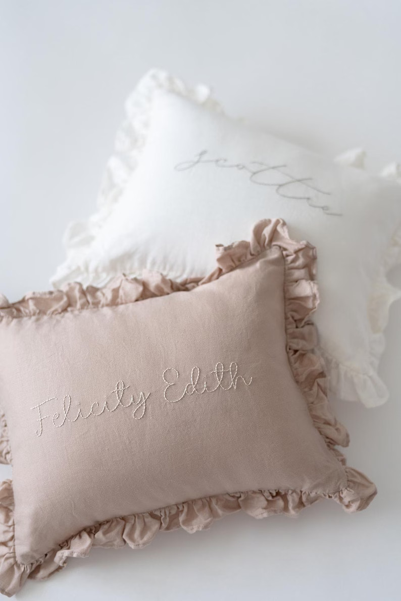 Hand-embroidered Nursery Pillow | Custom Name Pillow - Etsy | Etsy (US)