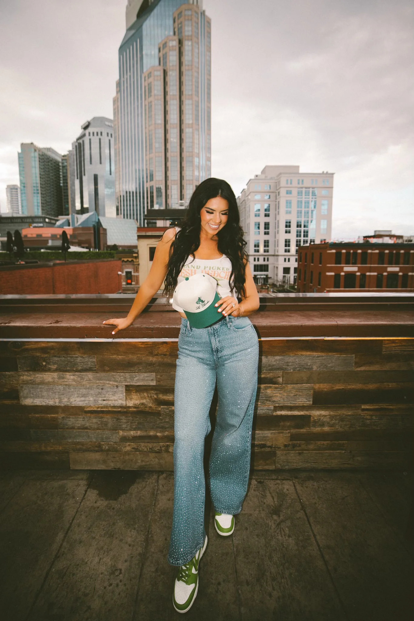 Le Rodeo w Horse - Green Vintage Trucker Hat | KenzKustomz