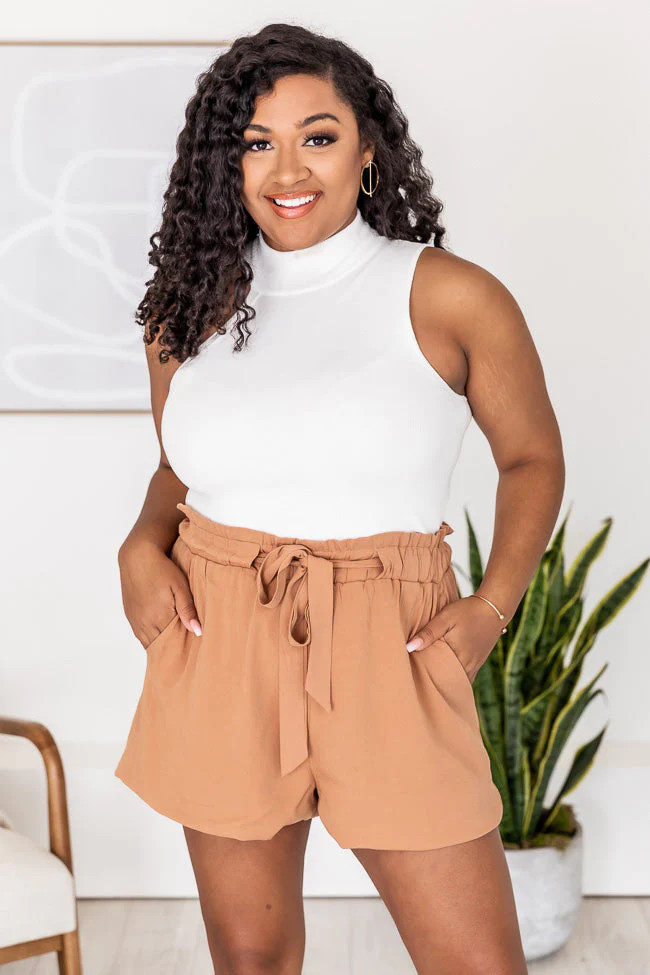 Coast To Coast Brown Paperbag Shorts FINAL SALE | Pink Lily