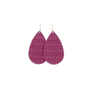 Pink Pepper Cord Leather Earrings | Nickel and Suede