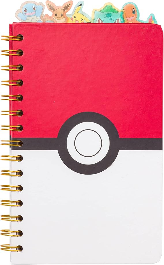 Silver Buffalo Pokemon Pokeball Starters Spiral Tabbed Notebook, 8 x 5 Inches | Amazon (US)