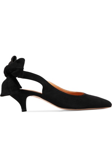 GANNI - Sabine Suede Slingback Pumps - Black | NET-A-PORTER (US)