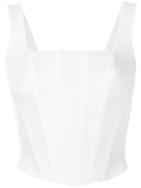 Stradivarius tailored corset top in white