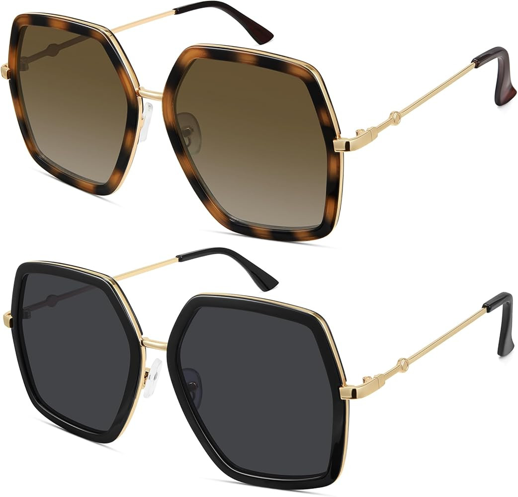 WOWSUN Oversized Big Fashion Sunglasses For Women Irregular Fashion Shades | Amazon (US)