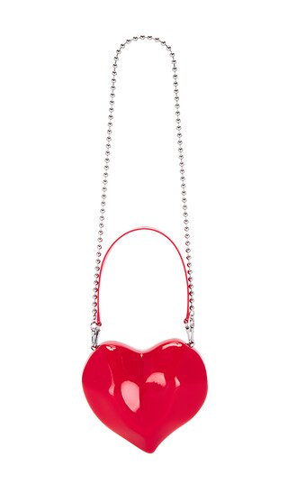 Molded Heart Bag With Patent Strap in Cherry Red | Revolve Clothing (Global)