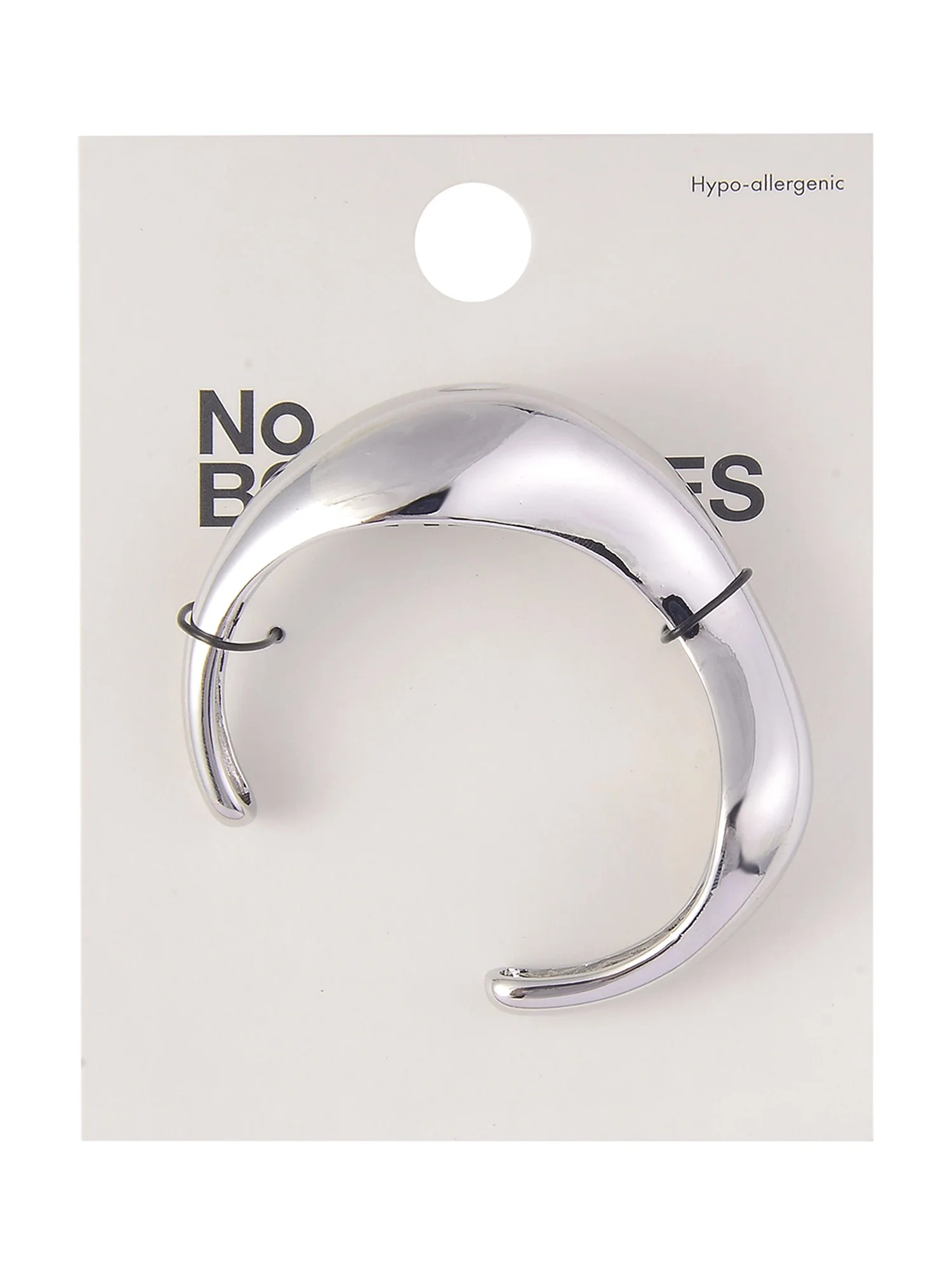 No Boundaries Silver-Tone Wavy Domed Cuff Bracelet, Women's | Walmart (US)