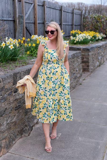 Limited quantities of this cute lemon floral midi dress. 🍋 🌿 Great colors for spring.

Yellow dress, midi dress, yellow midi dress, spring dress, spring outfit, Easter outfit, lemon print dress, nap dress, draper James, Mother’s Day dress 

#LTKSeasonal #LTKGiftGuide #LTKFind
