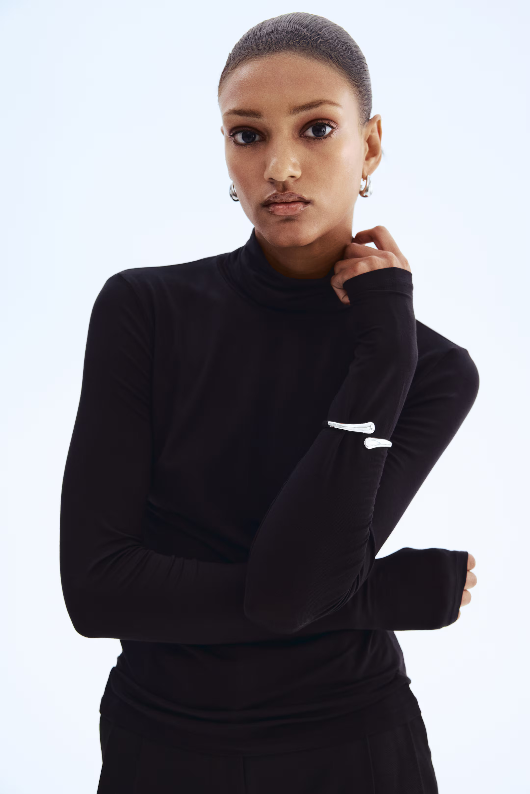 Viscose polo-neck top | H&M (UK, MY, IN, SG, PH, TW, HK)