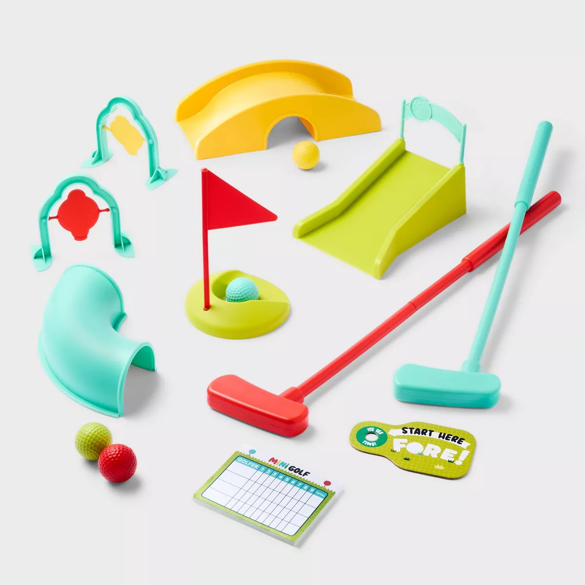 Mini Golf Set - Gigglescape™: Outdoor Toy Sports, Kids Golf, Plastic, Ages 3+, 14 Pieces | Target