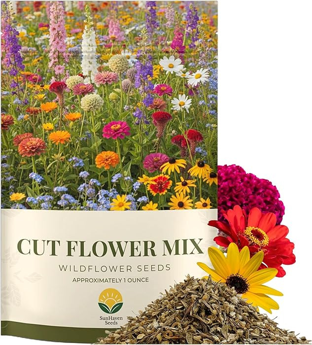 Cut Flower Garden Seed Mix – 15,000+ Seeds – 1 oz Extra Large Packet – Non-GMO Flower Seeds... | Amazon (US)