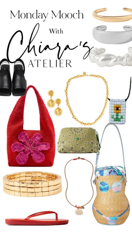 Monday Mooch 
Summer accessories 
Basket bags 
Unique bags 
Best sandals from the high street 

#LTKSeasonal #LTKshoecrush