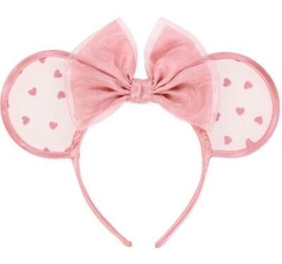 Japan Tokyo Disney Resort Store Ears HeadBand Hat Lace polka dots Pink Heart | eBay US