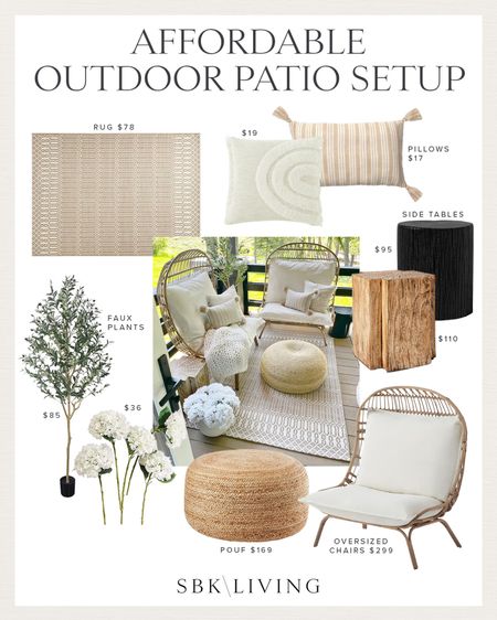 HOME \ affordable outdoor patio! Finally completed the space and I’m loving it😍

Accent chair
Rug
Side table 
Pillows
Walmart
Target
Amazon 

#LTKSeasonal #LTKhome #LTKunder100
