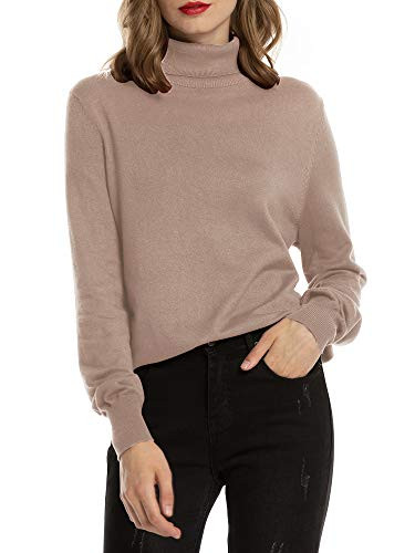 Woolen Bloom Women's Turtle Neck Jumpers Polo Neck Ladies Jumper High Neck Tops Pullover Knitwear Sweater Camel | Amazon (UK)