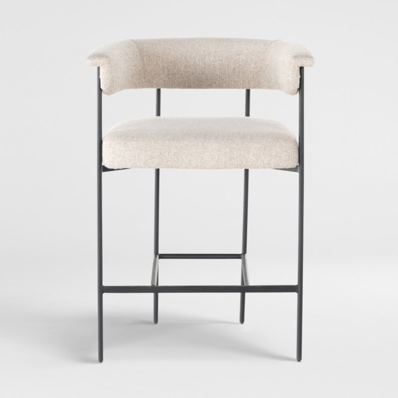 Sutter White Bouclé Counter Stool | Crate & Barrel | Crate & Barrel