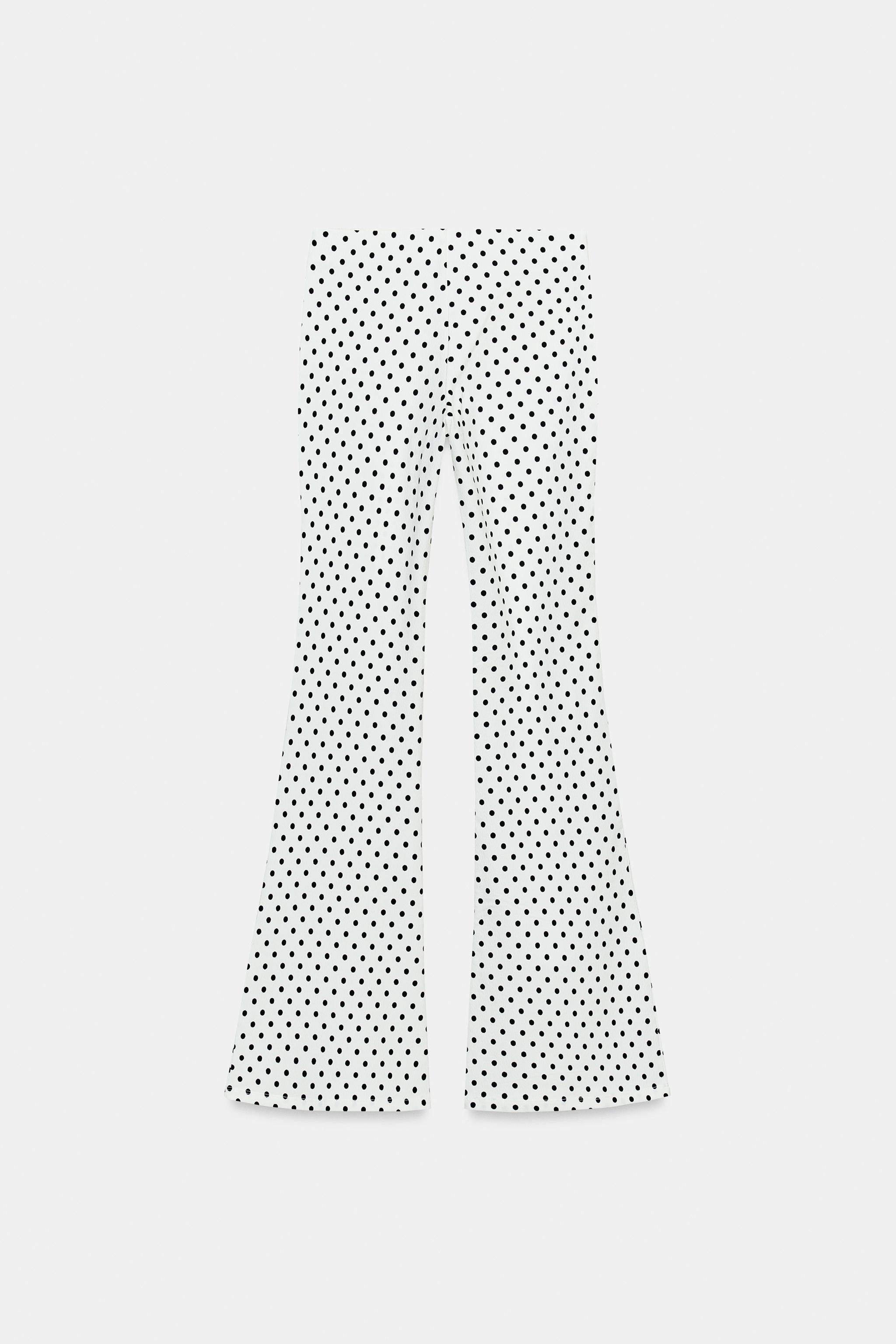 STRETCH FLARE DOT TROUSERS | Zara UK