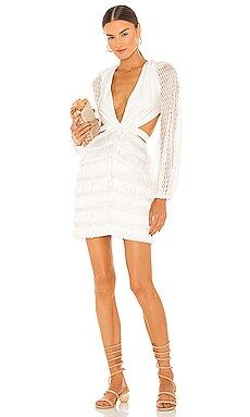 PatBO Cut-out Fringe Mini Dress in White from Revolve.com | Revolve Clothing (Global)
