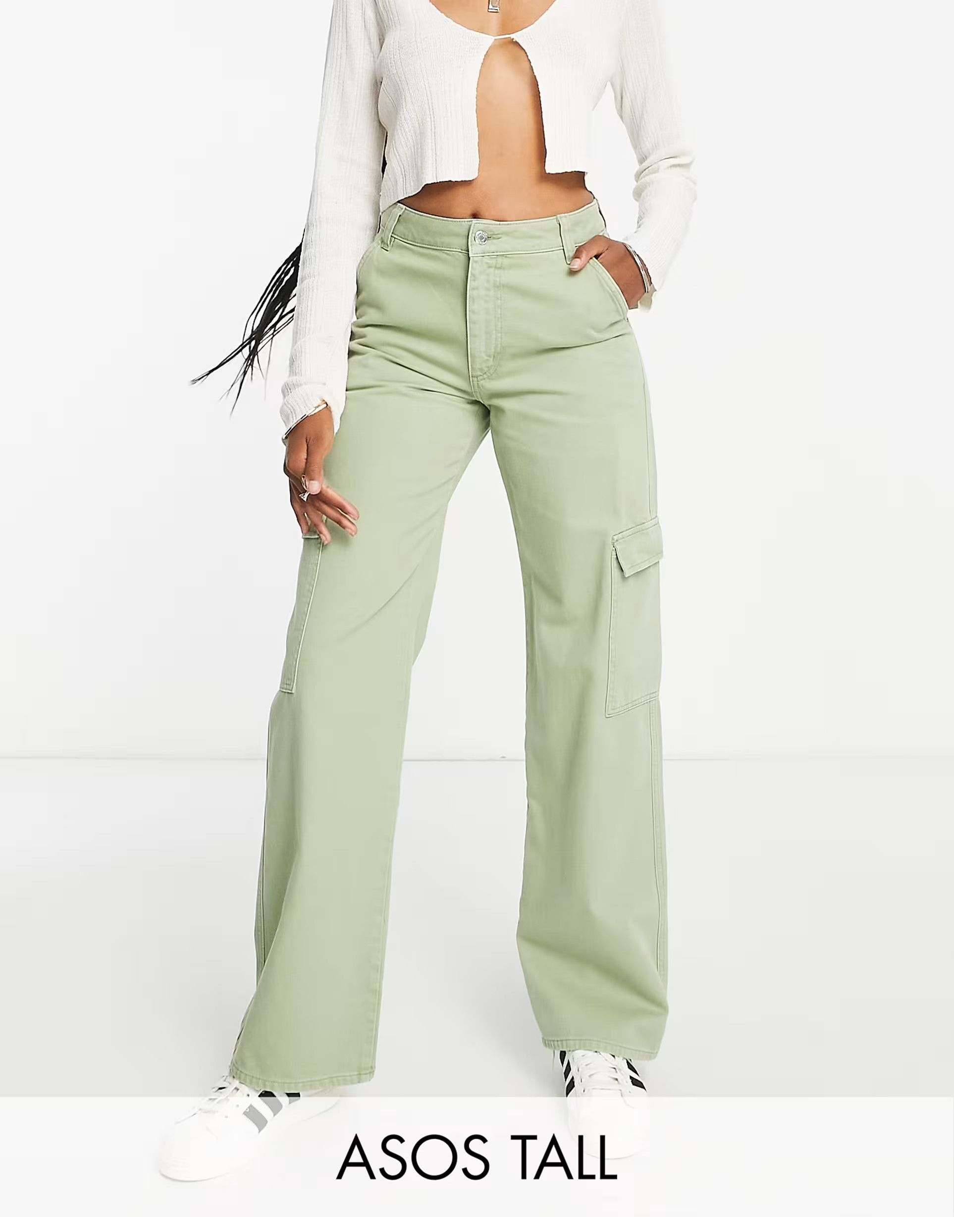 ASOS DESIGN Tall cargo jeans in khaki | ASOS (Global)