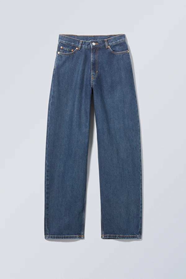 Rail Jeans mit mittelhohem Bund und geradem Bein | Weekday
