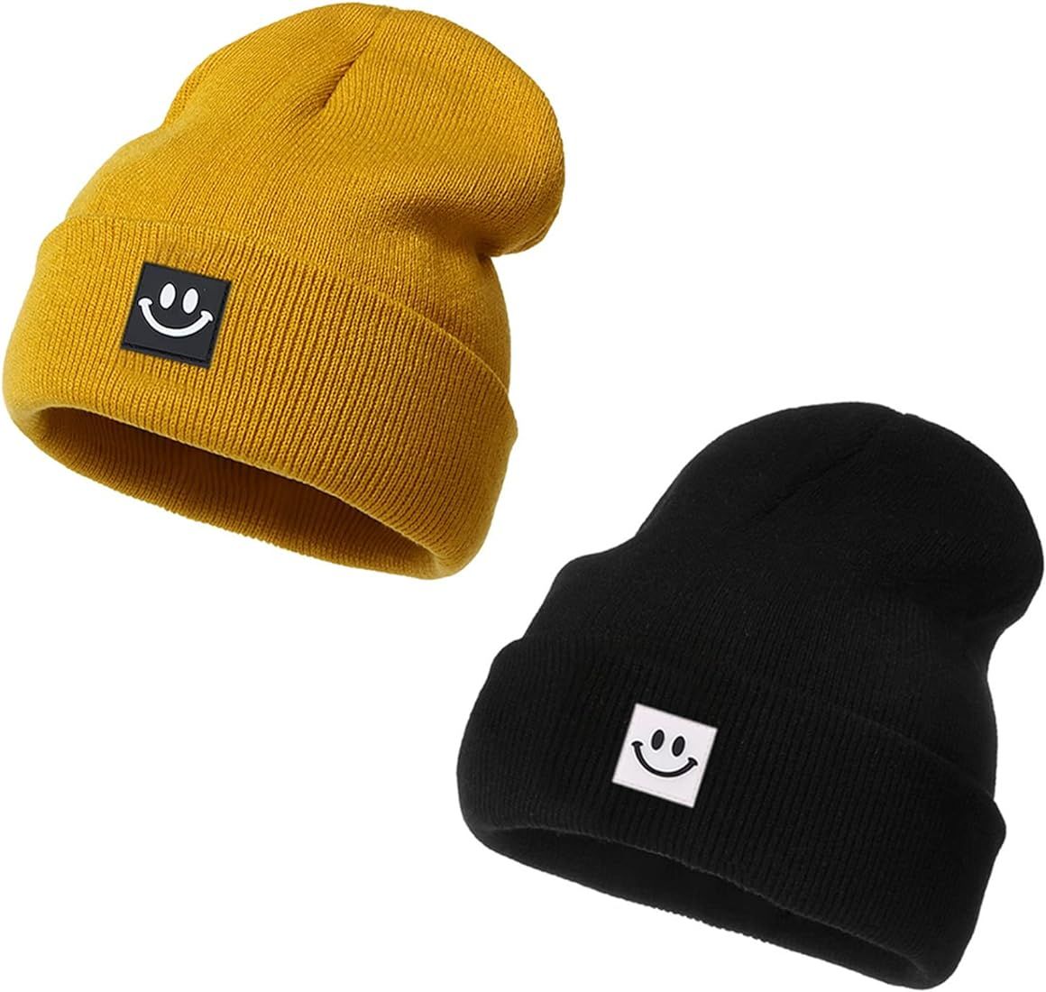 Sinsinfuns Knit Beanie Hats for Men Women Smiley Face Embroidered Soft Winter Hats Y2k Beanies | Amazon (US)