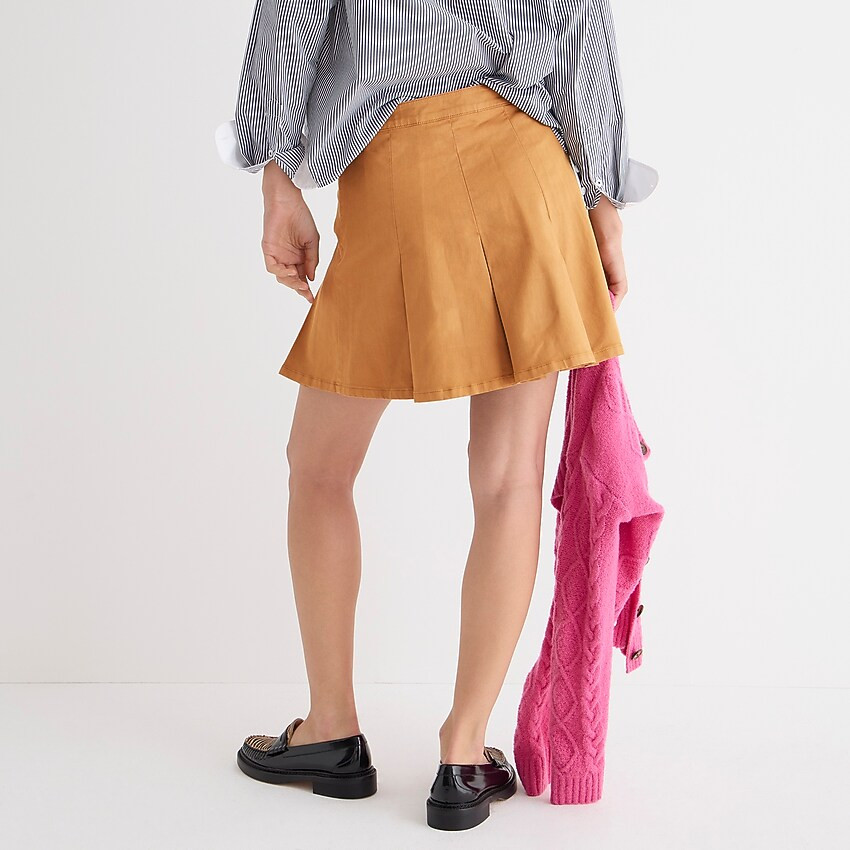 Pleated chino mini skirt | J. Crew US