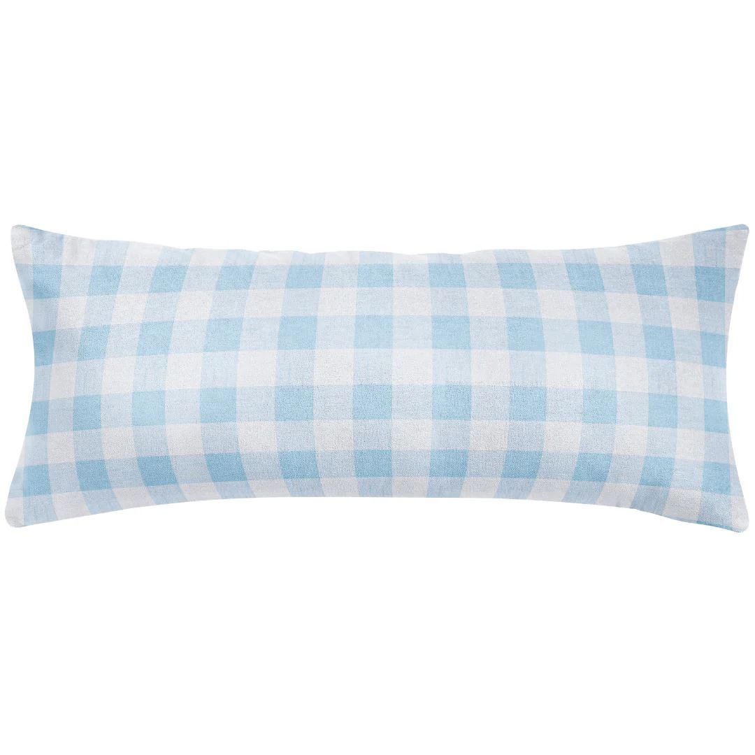 Gingham Blue 14x36 Decorative Pillow | Laura Park Designs