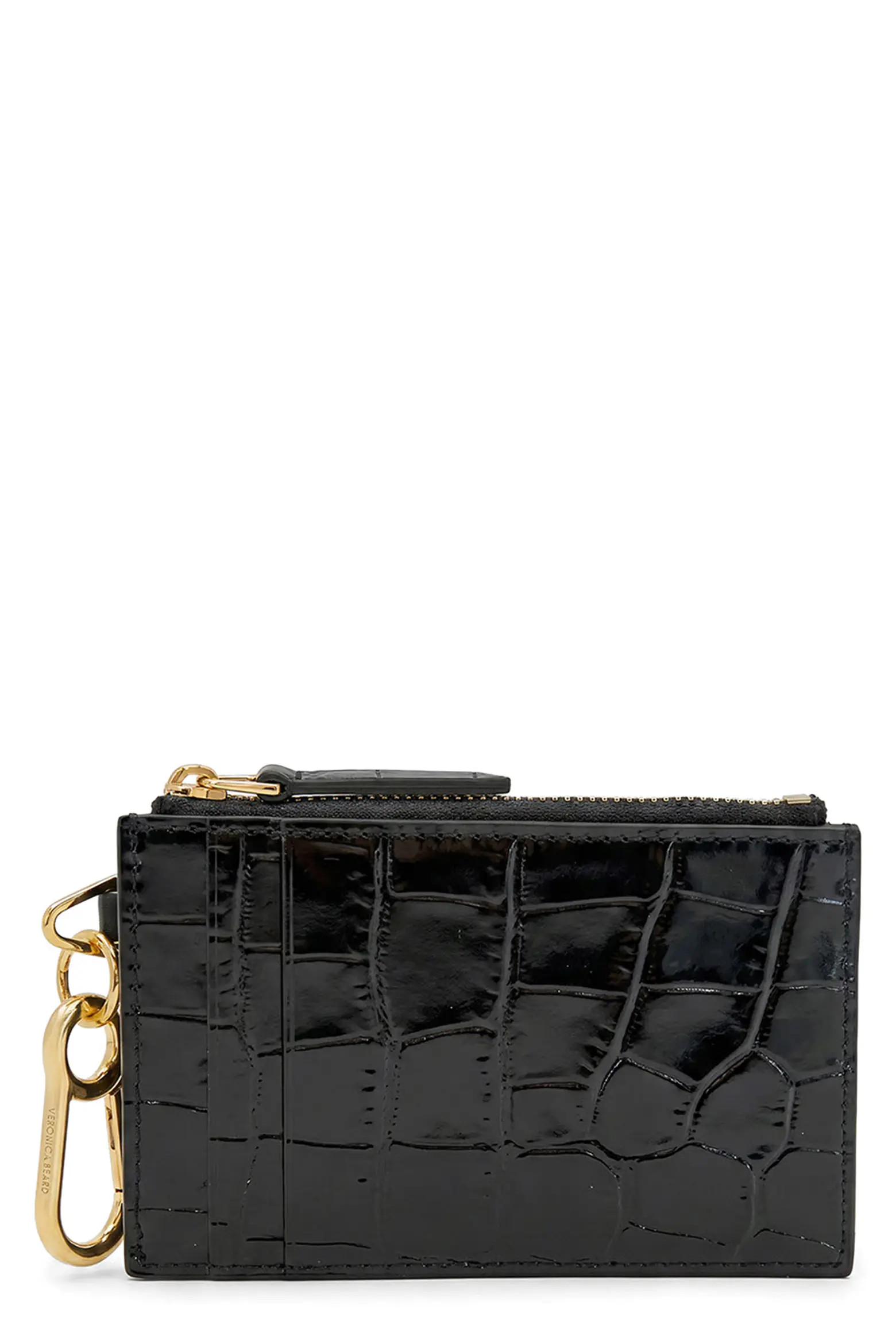 Veronica Beard Croc Embossed Zip Card Holder (Women) | Nordstrom | Nordstrom