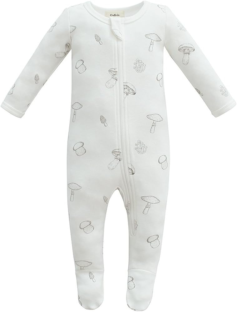 Owlivia Organic Cotton Baby Pajamas, Boys Girls Zip Front Sleep 'N Play, Footed Sleeper, Long Sle... | Amazon (US)