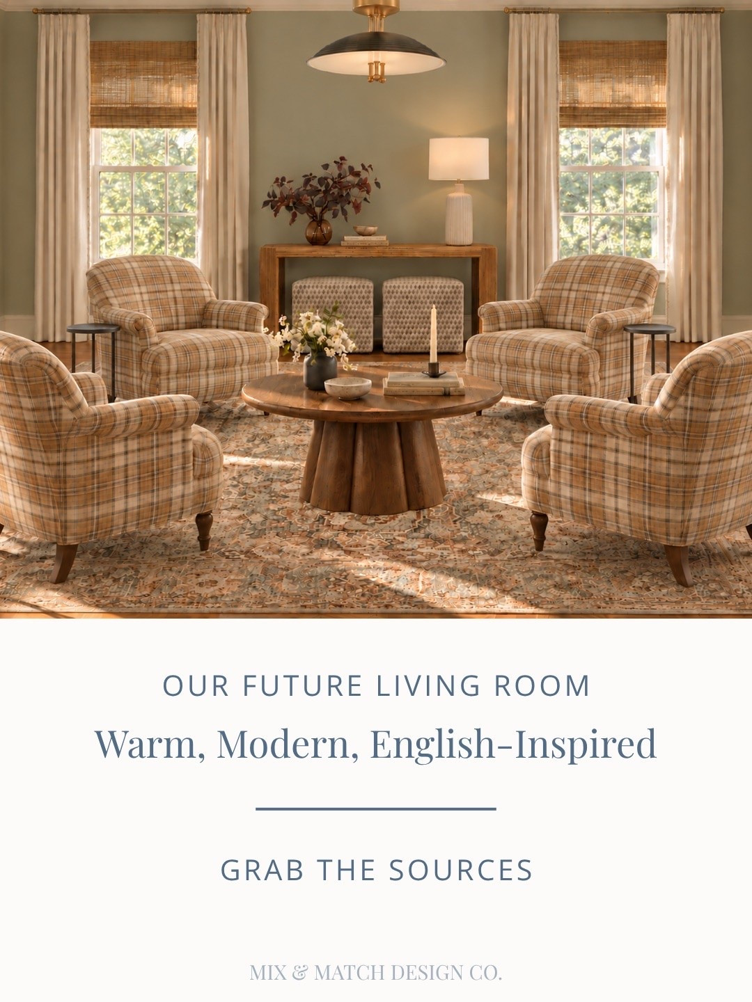 It was love at first sight when I saw these plaid chairs in the store. I knew they would be perfect for our future living room! I designed the space around a cozy conversation area featuring four of them plus using some of what I have and a few new 
pieces. I can’t wait to bring this to life in the next few months!

#LTKHome