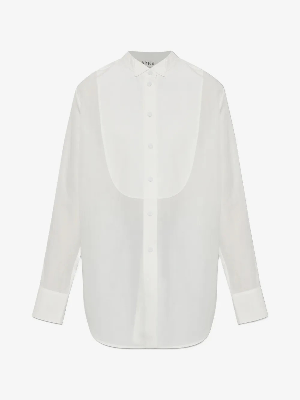 Róhe loose-fit bib-front shirt - White | Farfetch Global
