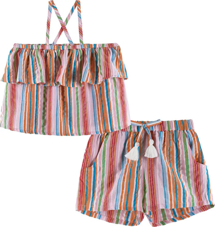 Kids' Metallic Stripe Tank & Shorts Set | Nordstrom Rack