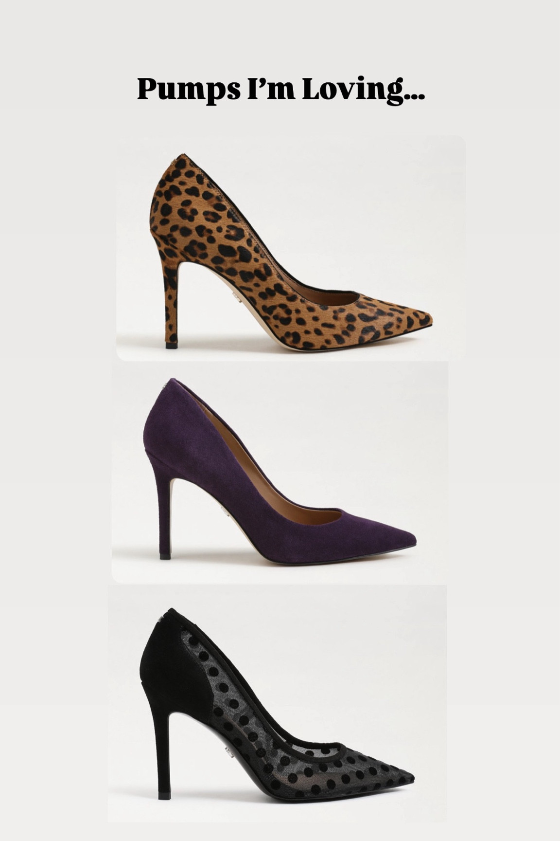 This Sam Edelman Hazel Pump is my favorite because it’s comfortable and a classic style. Such a fun way to change it up with different materials and colors! 

#LTKShoeCrush #LTKSeasonal