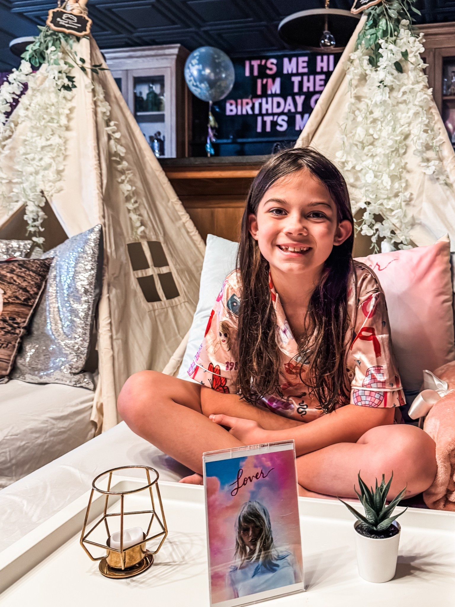 Close up of the tent & Swifty PJs! 

#silkpajamas #kidspjs #girlpajamas #taylorswiftpajamas

#LTKFindsUnder50 #LTKFamily #LTKParties