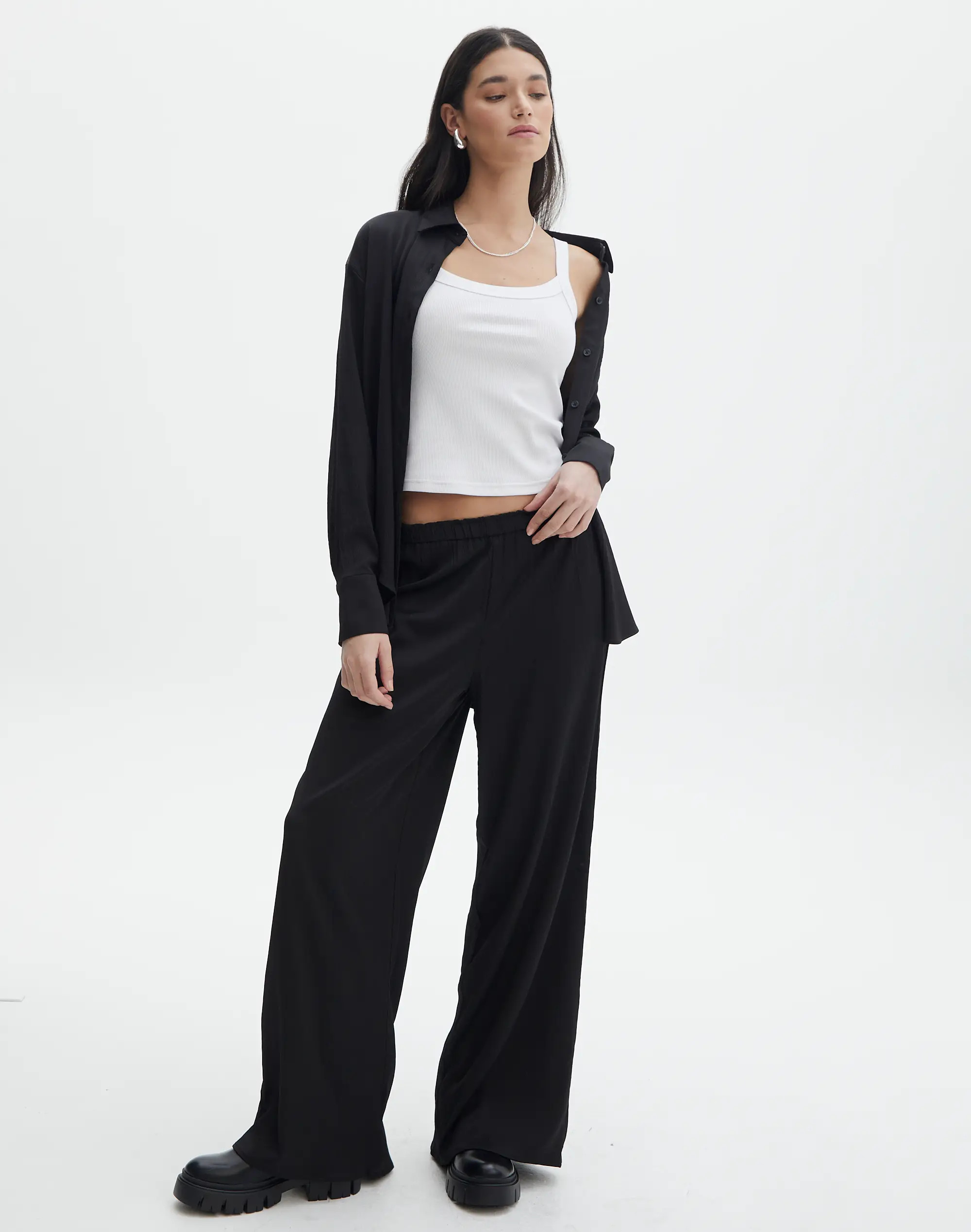 Textured Mid Rise Flare Pant in Black | Glassons | Glassons (NZ)