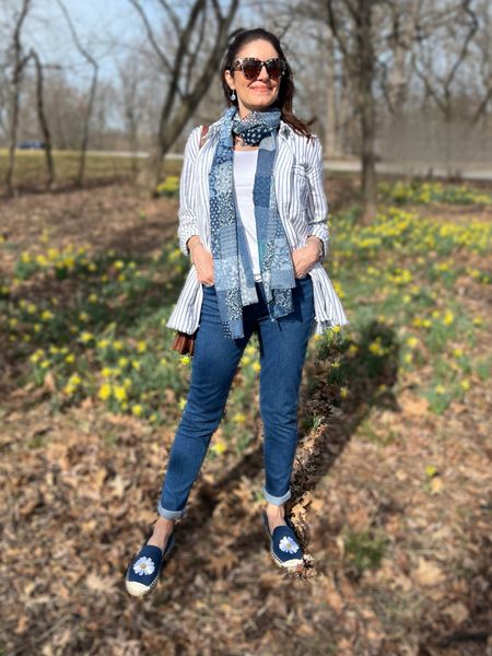
Embracing the first day of spring with my new Coldwater Creek pieces! 🌷🌺 Perfect for everyday casual wear, especially loving the comfort of the pull-on denim – rolled up for a modern twist. The cotton linen shirt is my go-to for spring and summer with its intricate frayed seams and versatile style. From style to comfort to confidence, these pieces have it all! Complete the look with fabulous accessories like the prettiest spring scarf, comfy shoes, and the must-have crossbody bag. 
 #mycoldwater #springoutfit

#LTKSeasonal #LTKstyletip #LTKtravel